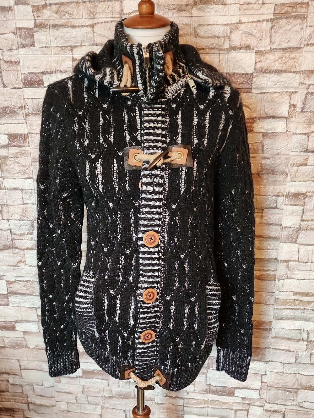 LCR Black Edition Knit Is Live Full Zip Black & Gray  Sweater